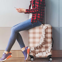 Beige Hawaii Palaka Luggage Cover Hawaiian Honohono Lei