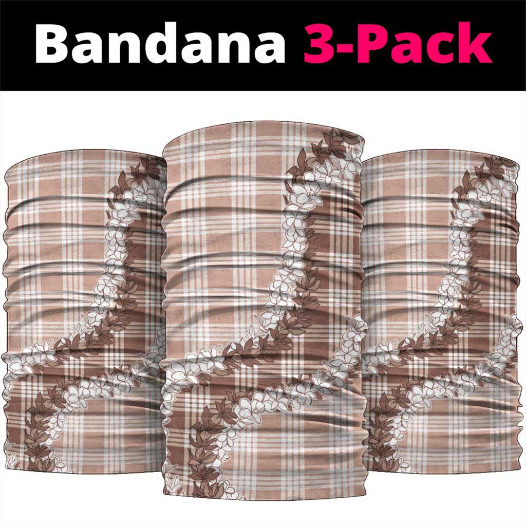 Beige Hawaii Palaka Neck Gaiter Hawaiian Honohono Lei