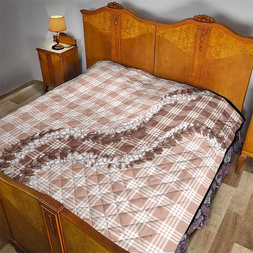 Beige Hawaii Palaka Quilt Hawaiian Honohono Lei
