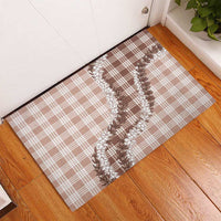 Beige Hawaii Palaka Rubber Doormat Hawaiian Honohono Lei