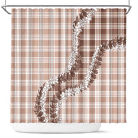 Beige Hawaii Palaka Shower Curtain Hawaiian Honohono Lei