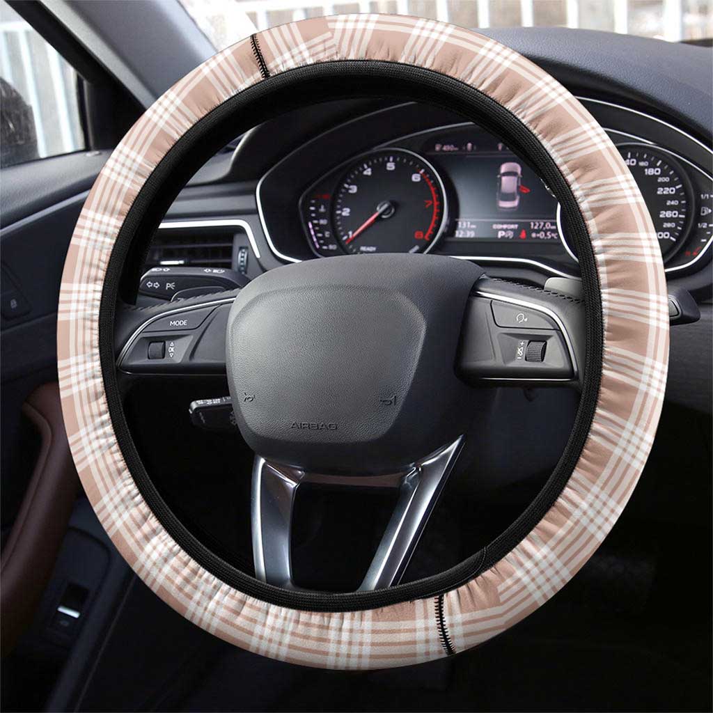 Beige Hawaii Palaka Steering Wheel Cover Hawaiian Honohono Lei