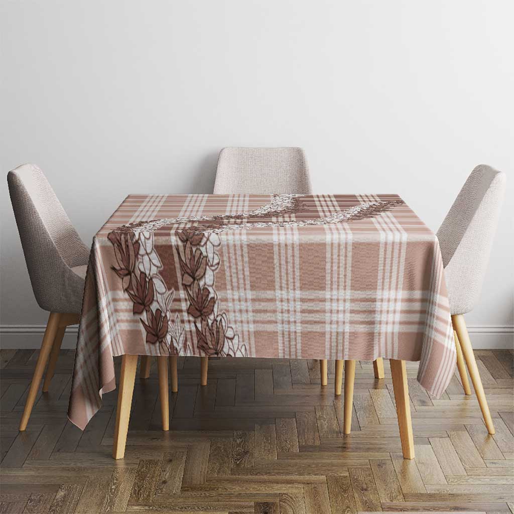 Beige Hawaii Palaka Tablecloth Hawaiian Honohono Lei