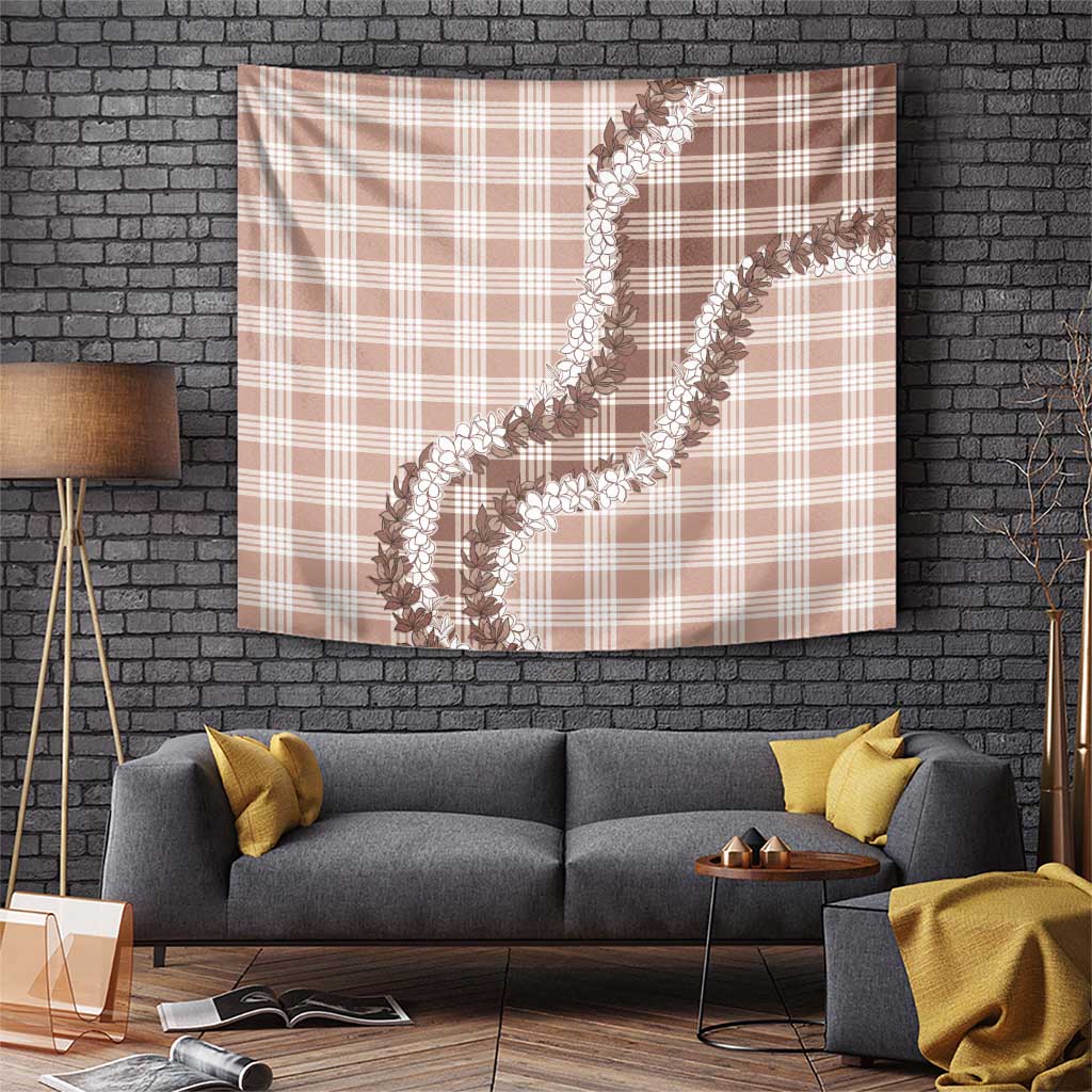 Beige Hawaii Palaka Tapestry Hawaiian Honohono Lei