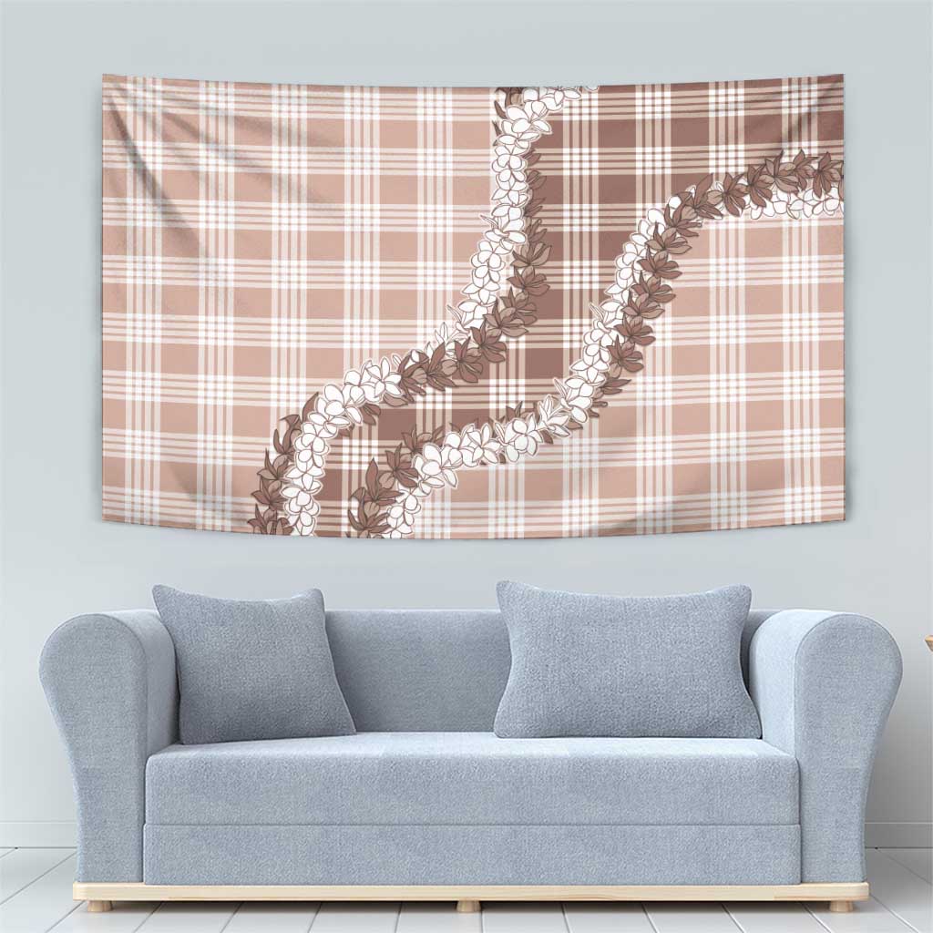Beige Hawaii Palaka Tapestry Hawaiian Honohono Lei