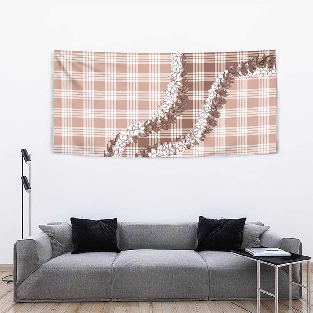 Beige Hawaii Palaka Tapestry Hawaiian Honohono Lei