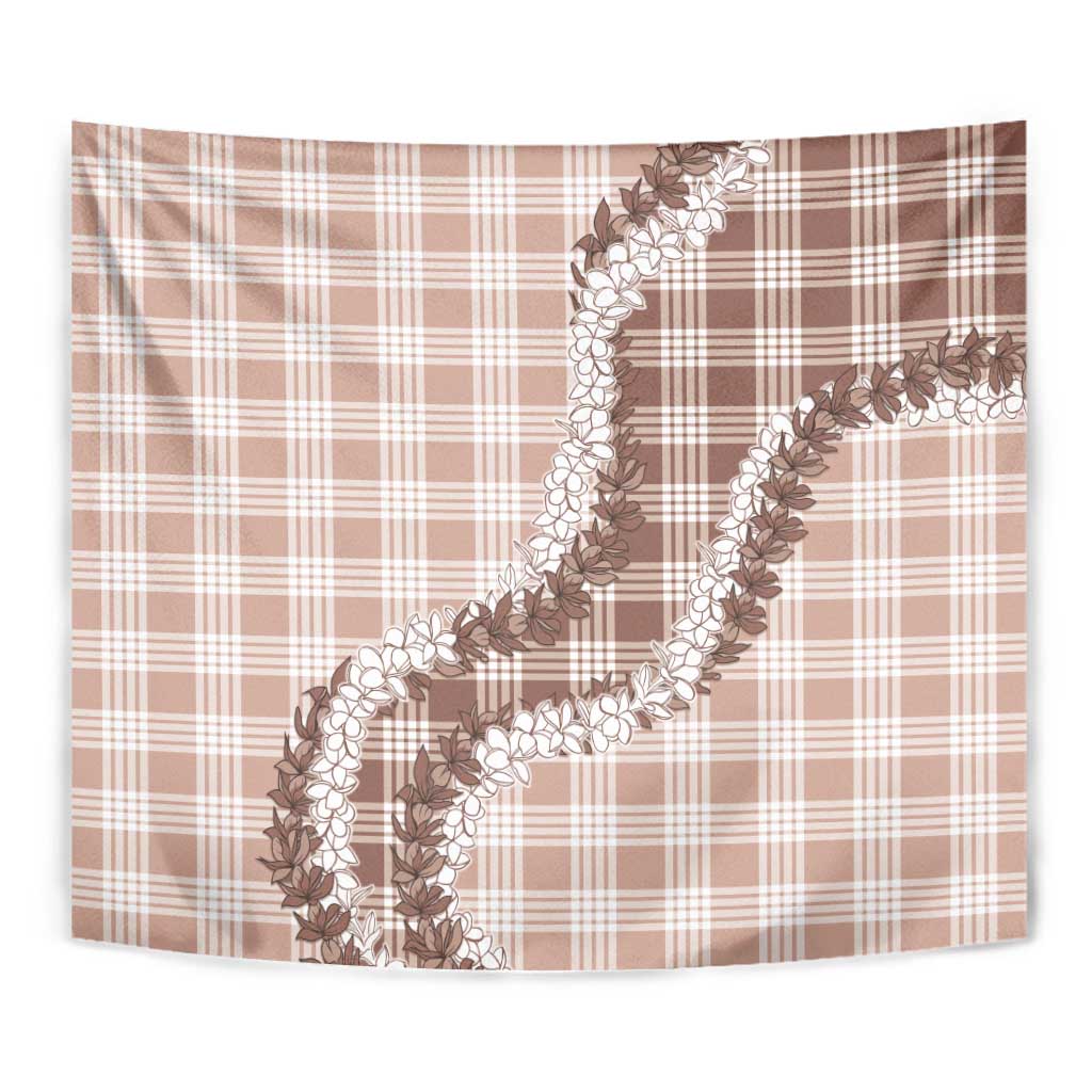 Beige Hawaii Palaka Tapestry Hawaiian Honohono Lei
