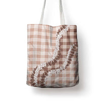 Beige Hawaii Palaka Tote Bag Hawaiian Honohono Lei