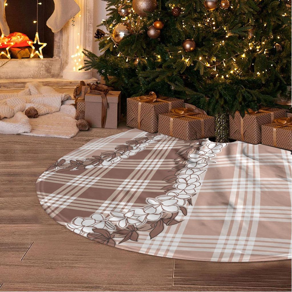 Beige Hawaii Palaka Tree Skirt Hawaiian Honohono Lei LT05 - Polynesian Pride