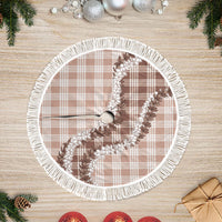 Beige Hawaii Palaka Tree Skirt Hawaiian Honohono Lei LT05 Fringed Beige - Polynesian Pride