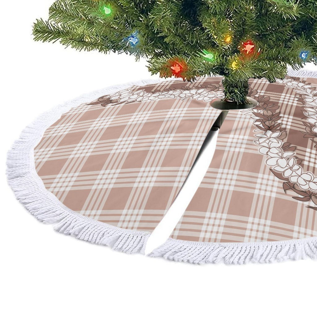 Beige Hawaii Palaka Tree Skirt Hawaiian Honohono Lei LT05 - Polynesian Pride