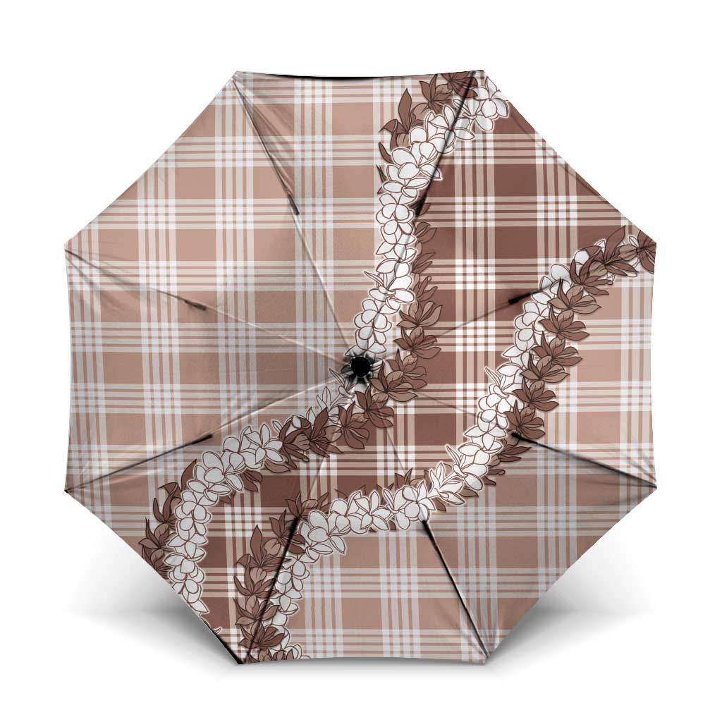 Beige Hawaii Palaka Umbrella Hawaiian Honohono Lei