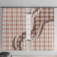 Beige Hawaii Palaka Window Curtain Hawaiian Honohono Lei