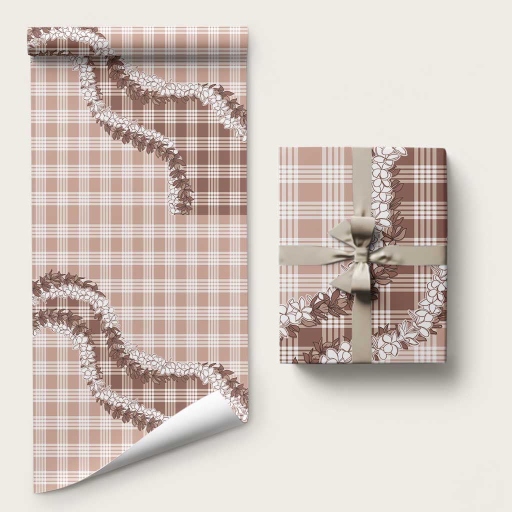 Beige Hawaii Palaka Wrapping Paper Hawaiian Honohono Lei