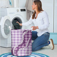 Violet Hawaii Palaka Laundry Basket Hawaiian Honohono Lei