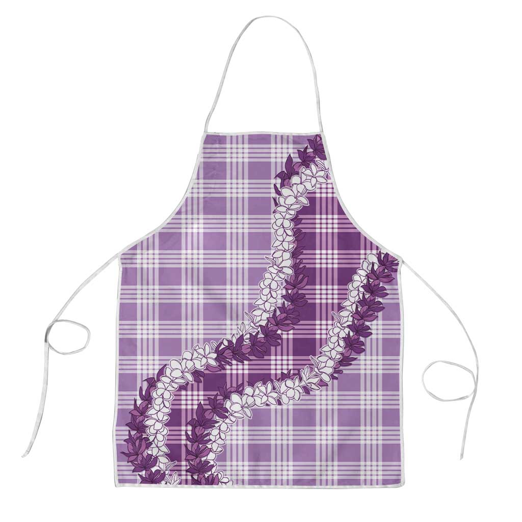 Violet Hawaii Palaka Apron Hawaiian Honohono Lei