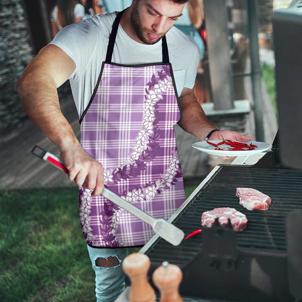 Violet Hawaii Palaka Apron Hawaiian Honohono Lei