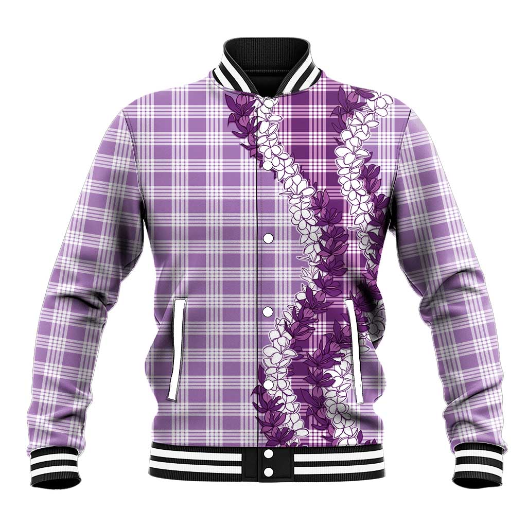 Violet Hawaii Palaka Baseball Jacket Hawaiian Honohono Lei