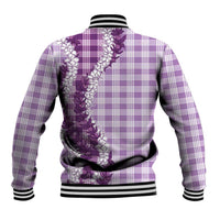 Violet Hawaii Palaka Baseball Jacket Hawaiian Honohono Lei