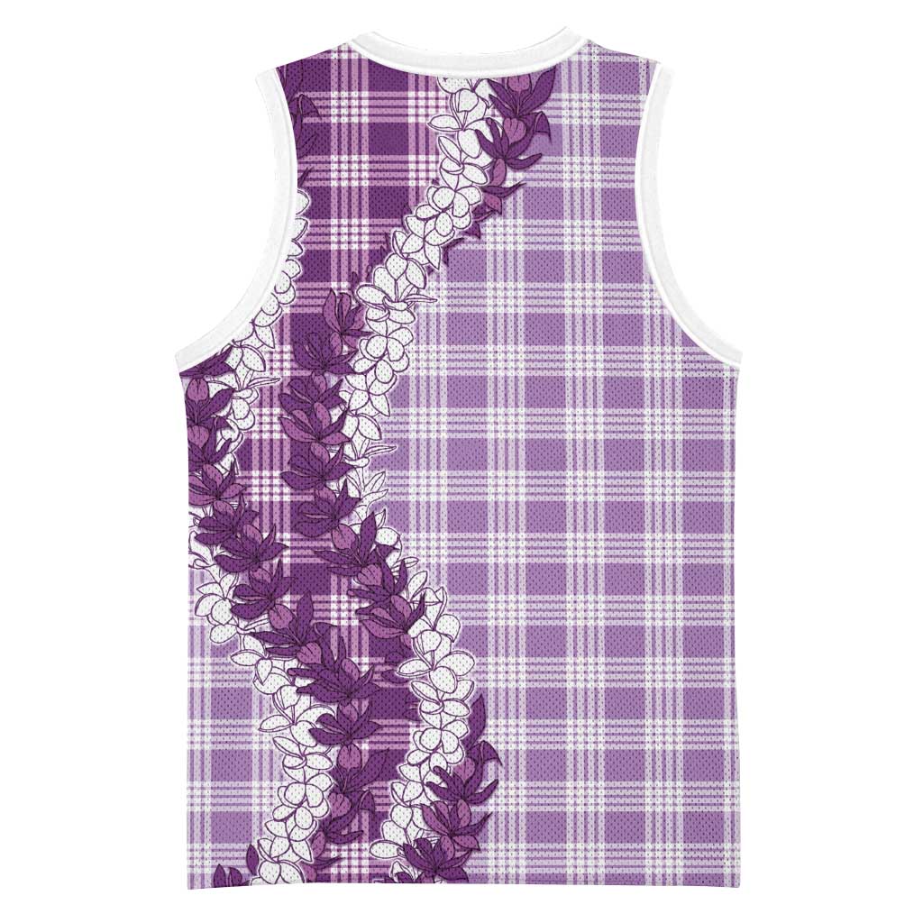 Violet Hawaii Palaka Basketball Jersey Hawaiian Honohono Lei