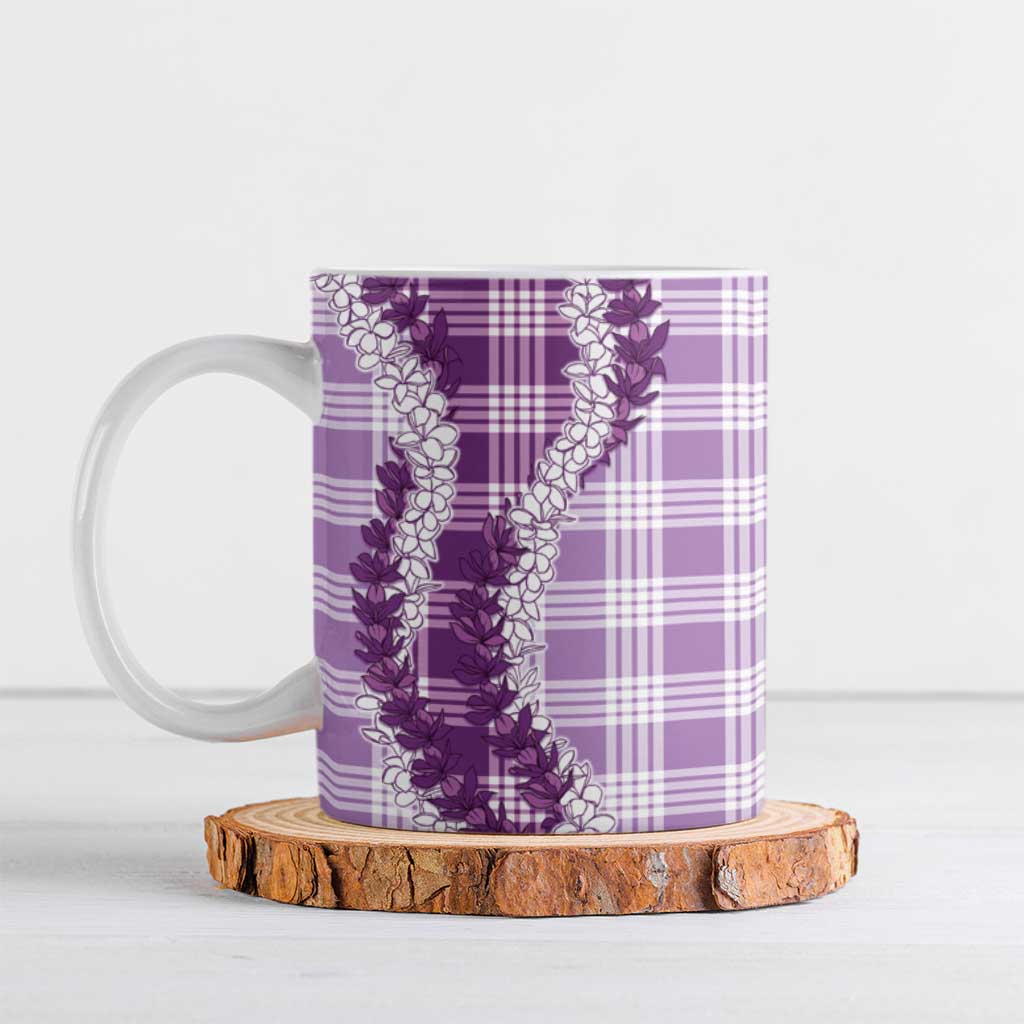 Violet Hawaii Palaka Ceramic Mug Hawaiian Honohono Lei