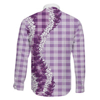 Violet Hawaii Palaka Family Matching Off Shoulder Maxi Dress and Hawaiian Shirt Hawaiian Honohono Lei LT05 - Polynesian Pride