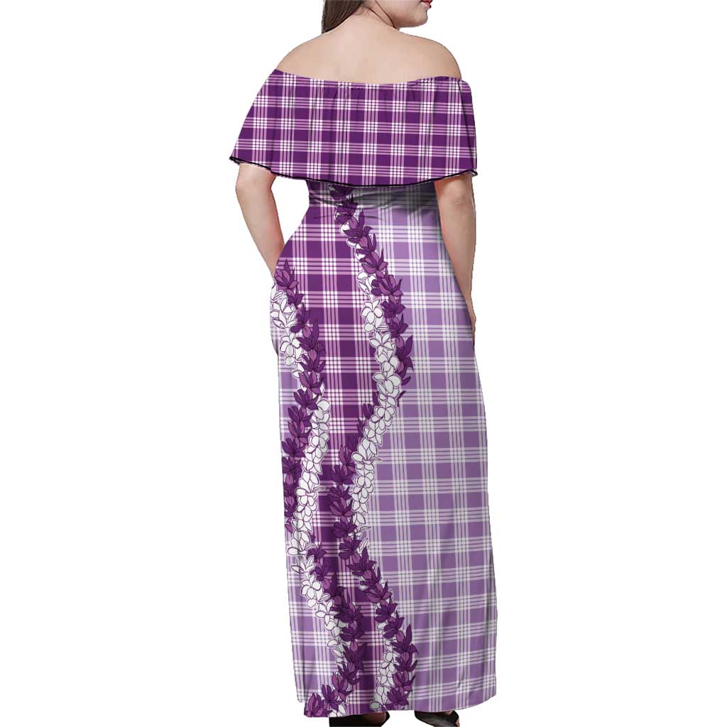 Violet Hawaii Palaka Family Matching Off Shoulder Maxi Dress and Hawaiian Shirt Hawaiian Honohono Lei LT05 - Polynesian Pride