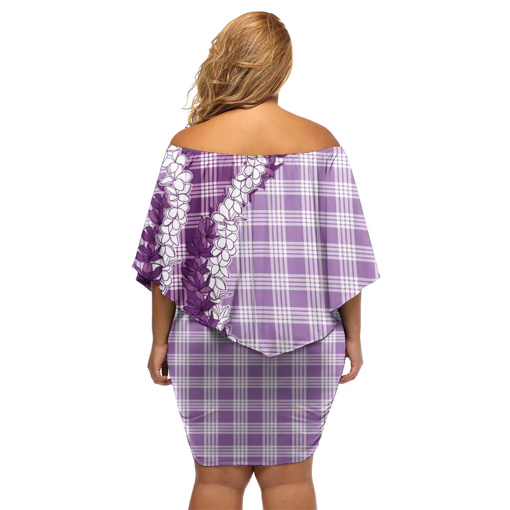 Violet Hawaii Palaka Family Matching Off Shoulder Short Dress and Hawaiian Shirt Hawaiian Honohono Lei LT05 - Polynesian Pride