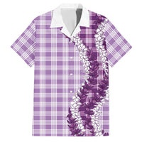 Violet Hawaii Palaka Family Matching Short Sleeve Bodycon Dress and Hawaiian Shirt Hawaiian Honohono Lei LT05 Dad's Shirt - Short Sleeve Violet - Polynesian Pride