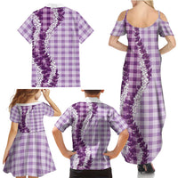 Violet Hawaii Palaka Family Matching Summer Maxi Dress and Hawaiian Shirt Hawaiian Honohono Lei LT05 - Polynesian Pride