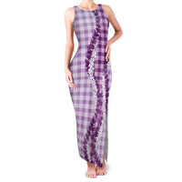 Violet Hawaii Palaka Family Matching Tank Maxi Dress and Hawaiian Shirt Hawaiian Honohono Lei LT05 Mom's Dress Violet - Polynesian Pride
