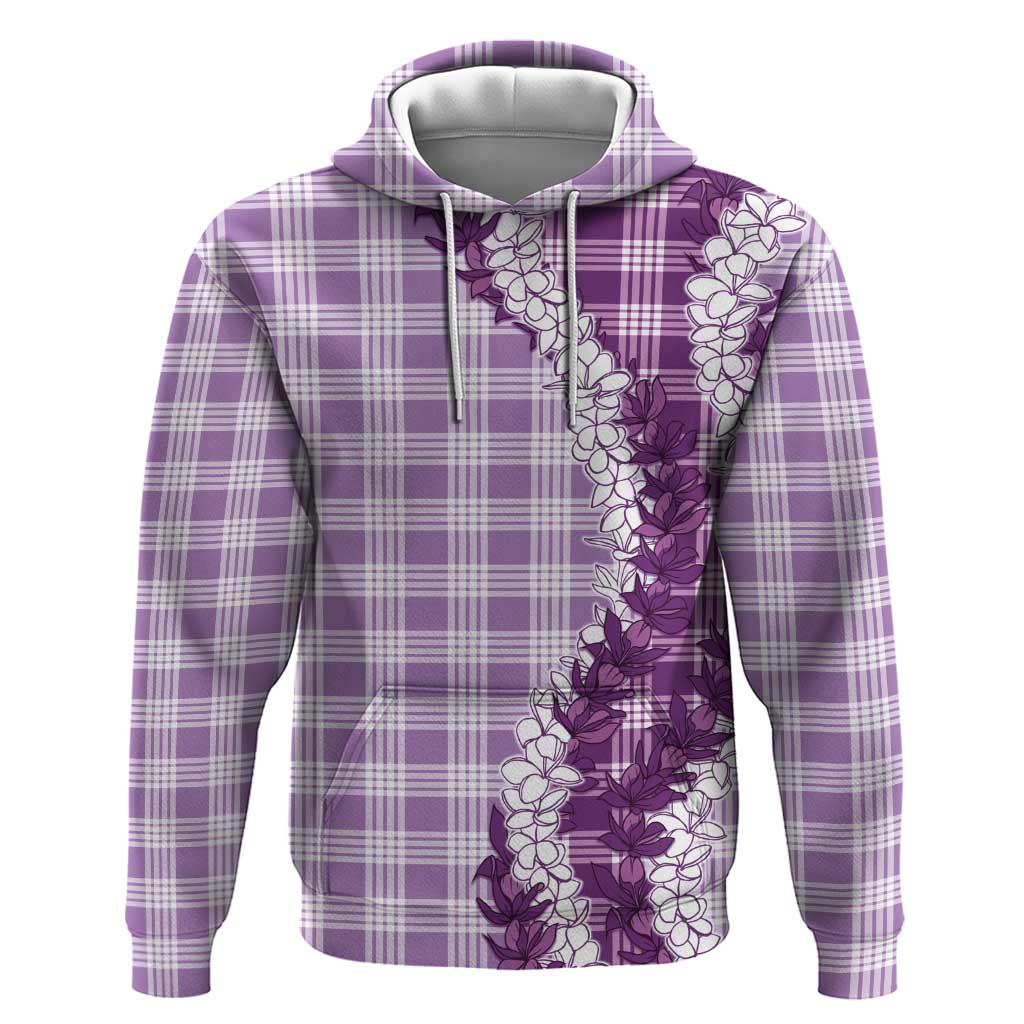 Violet Hawaii Palaka Hoodie Hawaiian Honohono Lei