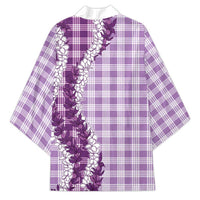 Violet Hawaii Palaka Kimono Hawaiian Honohono Lei