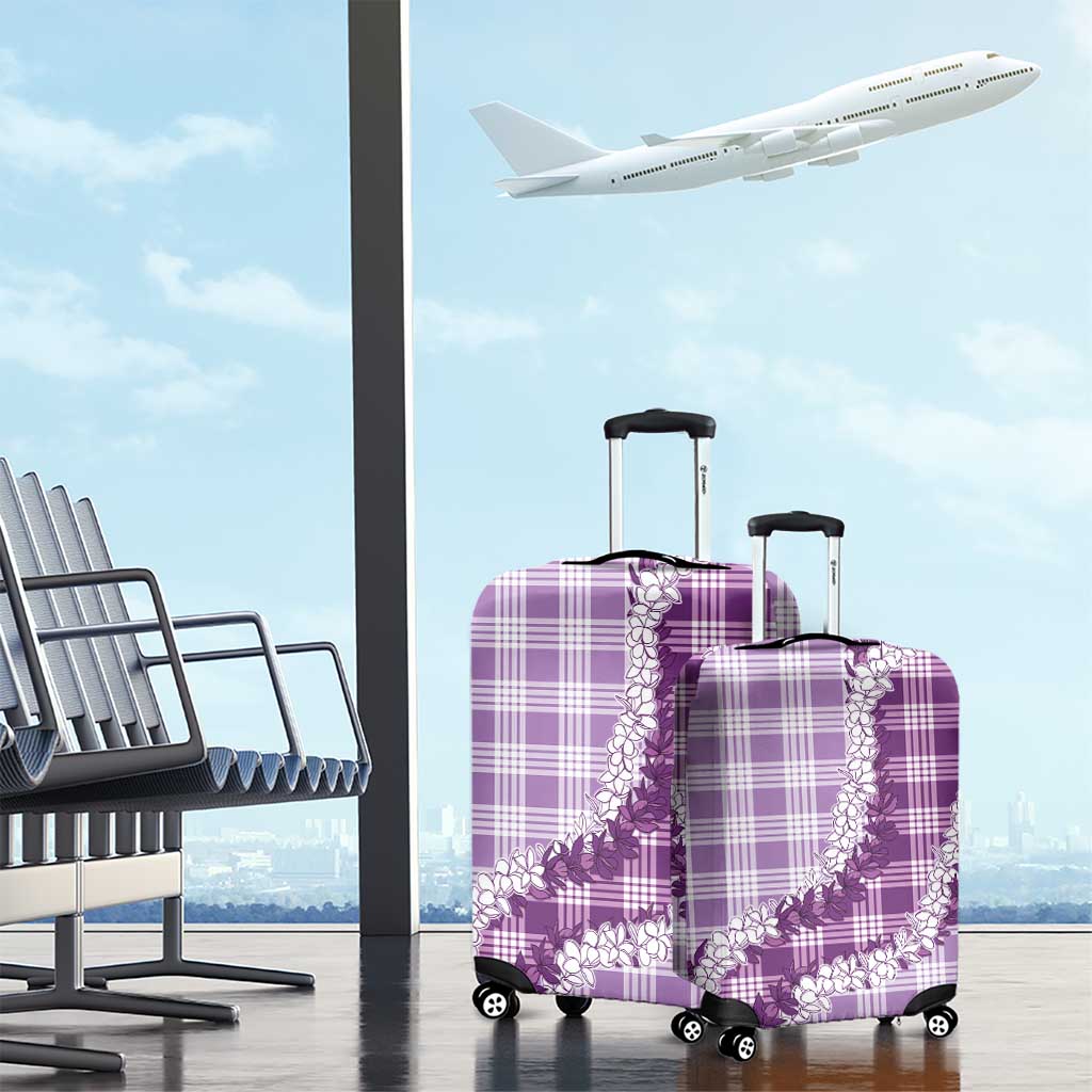 Violet Hawaii Palaka Luggage Cover Hawaiian Honohono Lei