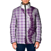 Violet Hawaii Palaka Padded Jacket Hawaiian Honohono Lei