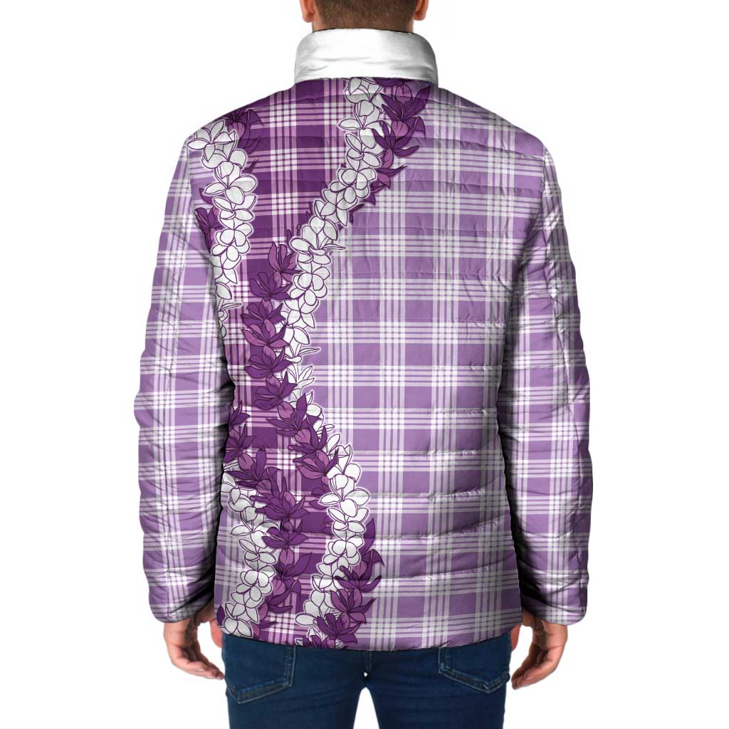 Violet Hawaii Palaka Padded Jacket Hawaiian Honohono Lei