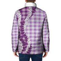 Violet Hawaii Palaka Padded Jacket Hawaiian Honohono Lei