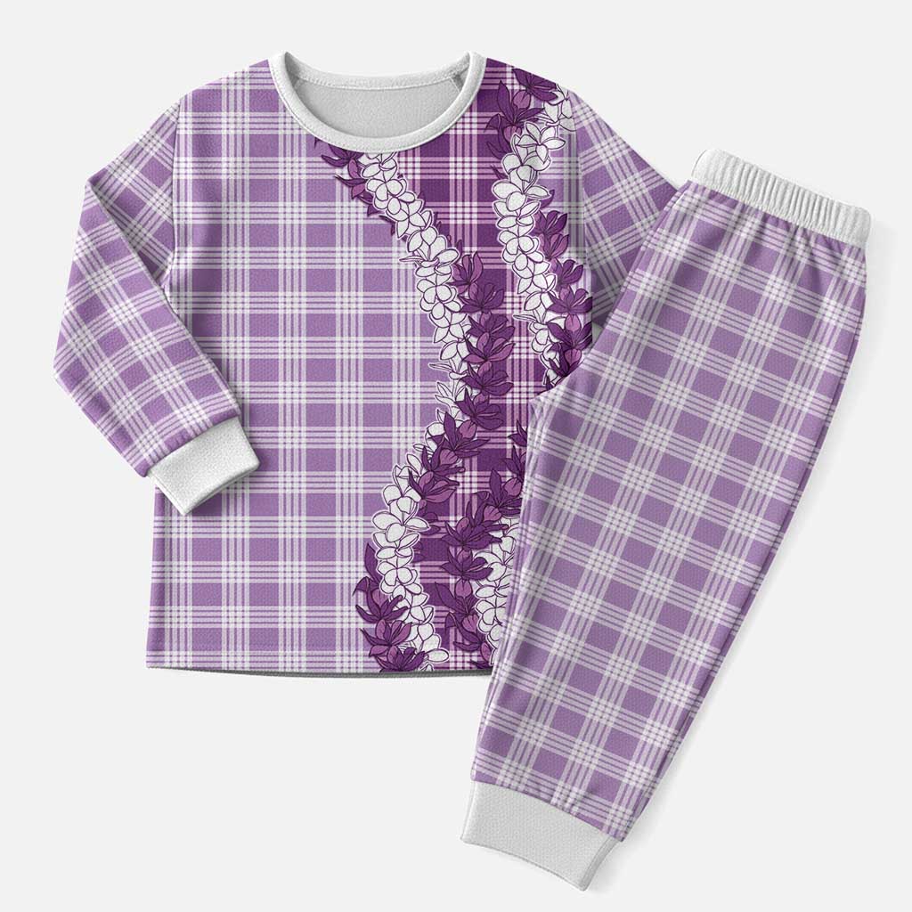Violet Hawaii Palaka Pajama Set Hawaiian Honohono Lei
