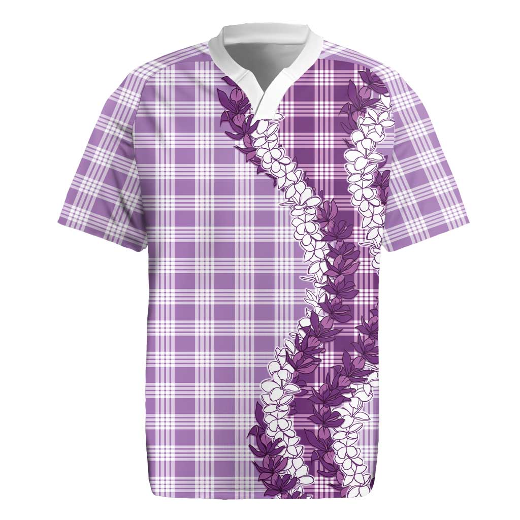 Violet Hawaii Palaka Rugby Jersey Hawaiian Honohono Lei