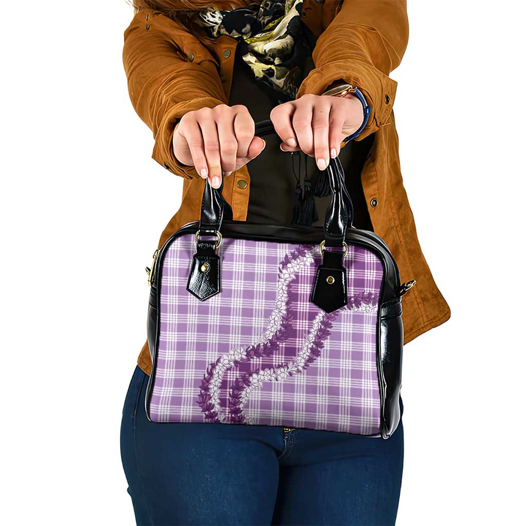 Violet Hawaii Palaka Shoulder Handbag Hawaiian Honohono Lei
