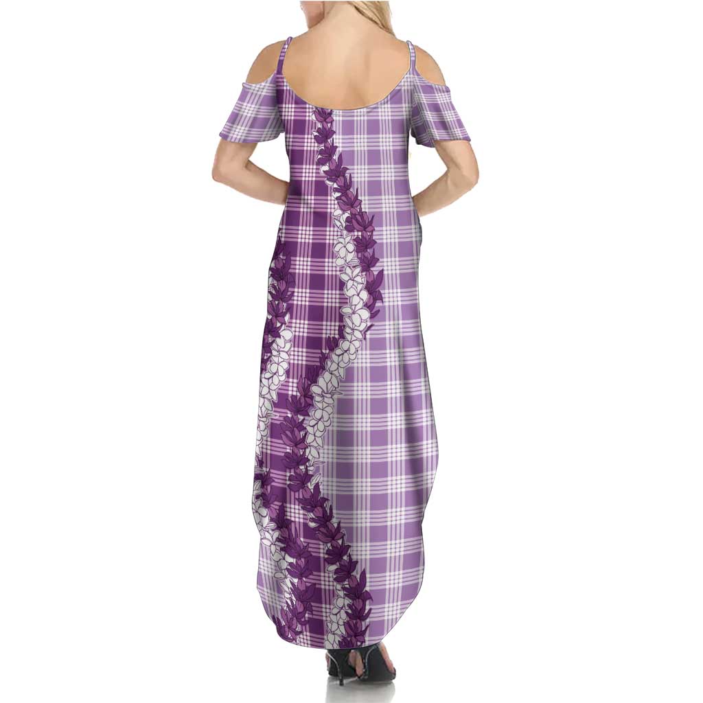 Violet Hawaii Palaka Summer Maxi Dress Hawaiian Honohono Lei LT05 - Polynesian Pride