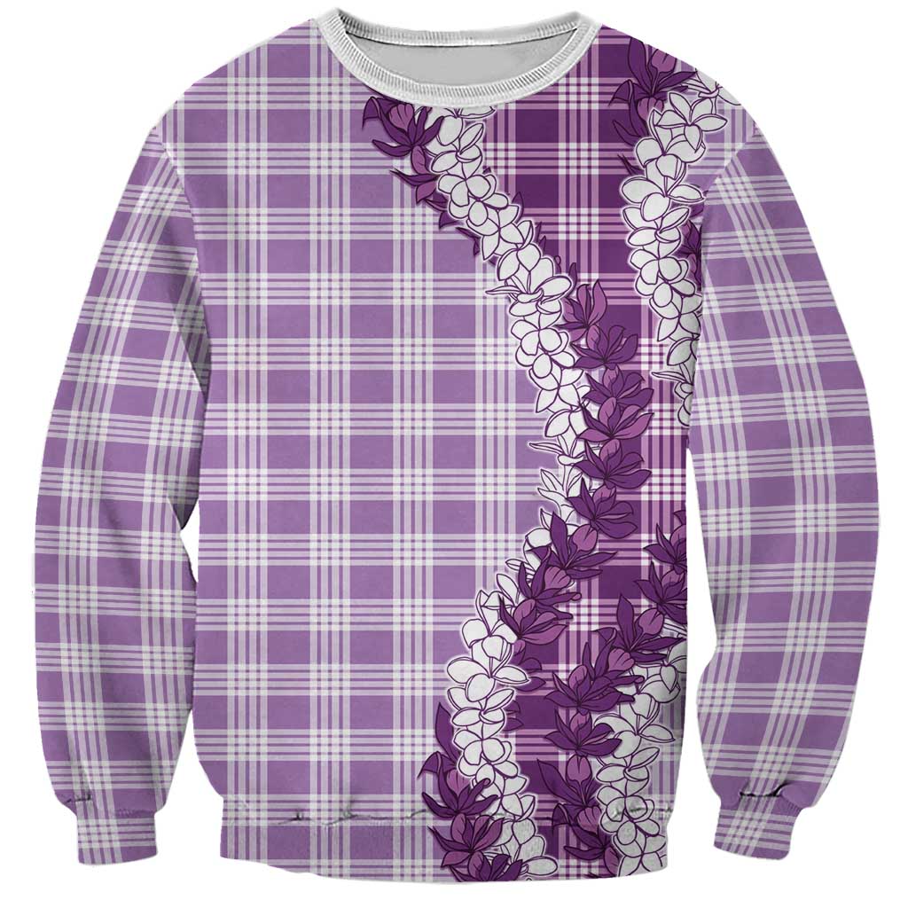 Violet Hawaii Palaka Sweatshirt Hawaiian Honohono Lei