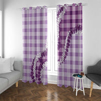 Violet Hawaii Palaka Window Curtain Hawaiian Honohono Lei
