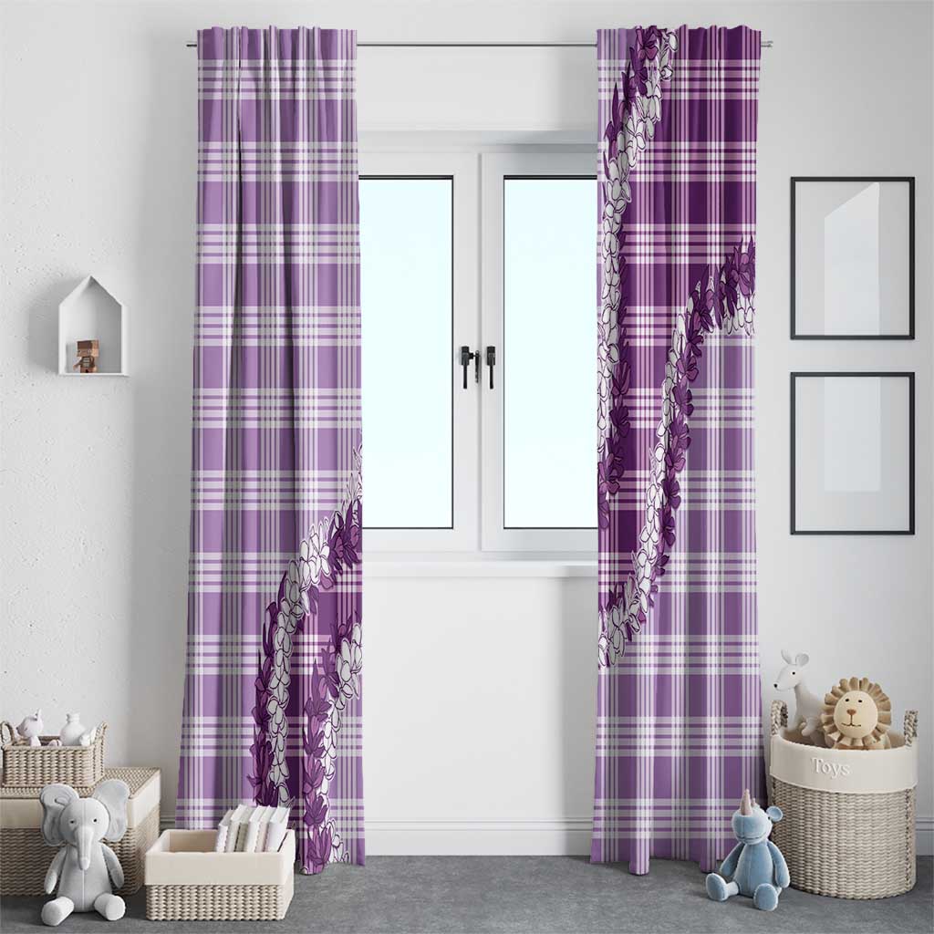 Violet Hawaii Palaka Window Curtain Hawaiian Honohono Lei