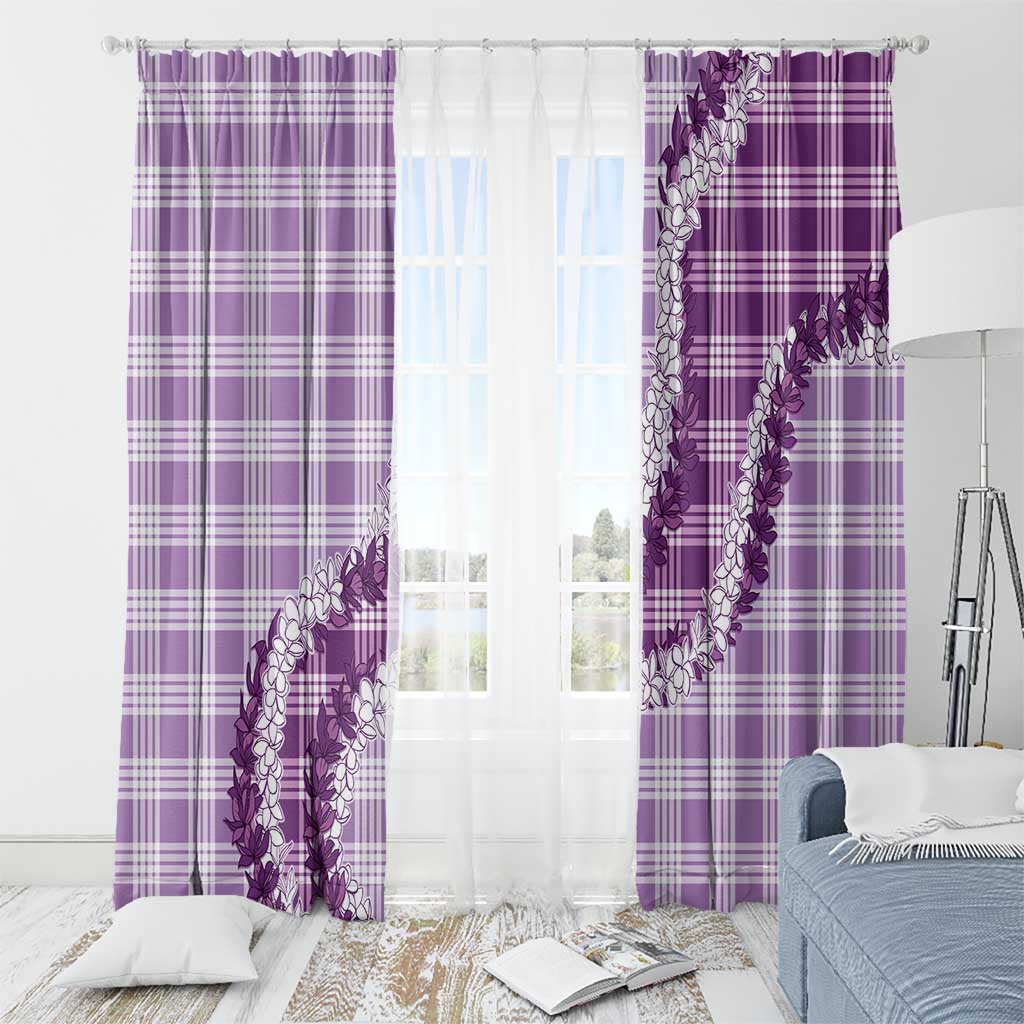 Violet Hawaii Palaka Window Curtain Hawaiian Honohono Lei