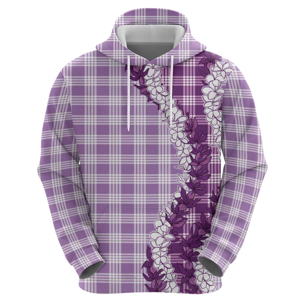 Violet Hawaii Palaka Zip Hoodie Hawaiian Honohono Lei