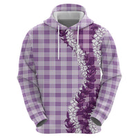 Violet Hawaii Palaka Zip Hoodie Hawaiian Honohono Lei
