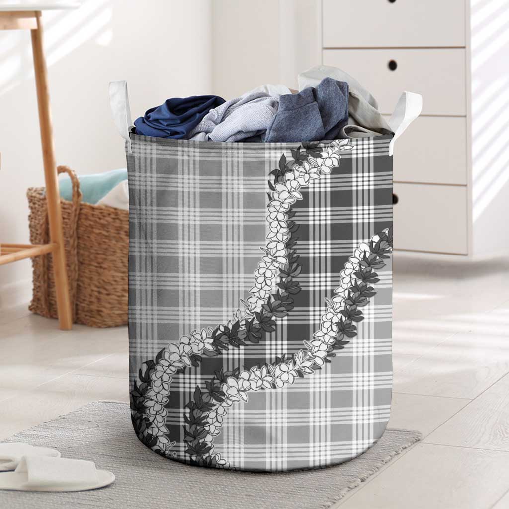 Gray Hawaii Palaka Laundry Basket Hawaiian Honohono Lei