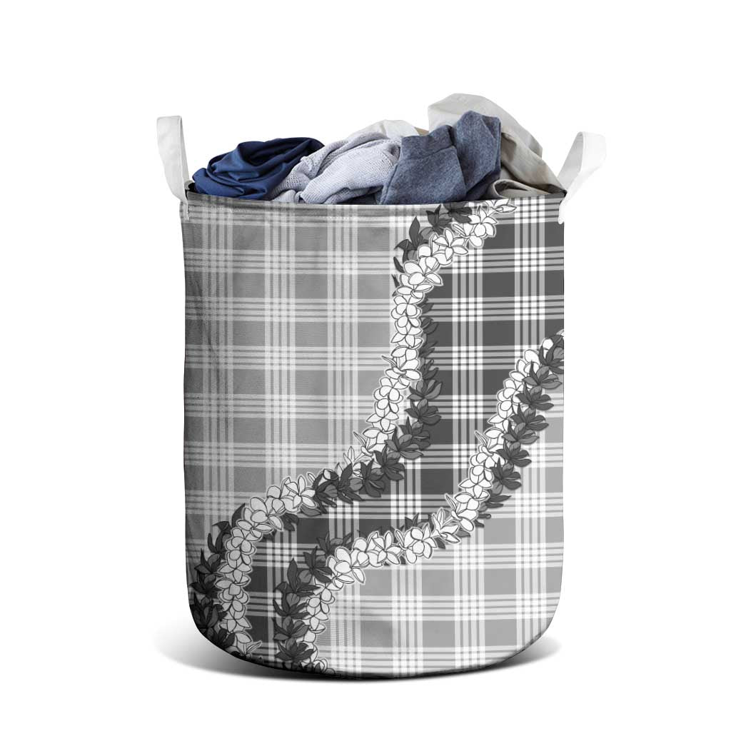 Gray Hawaii Palaka Laundry Basket Hawaiian Honohono Lei