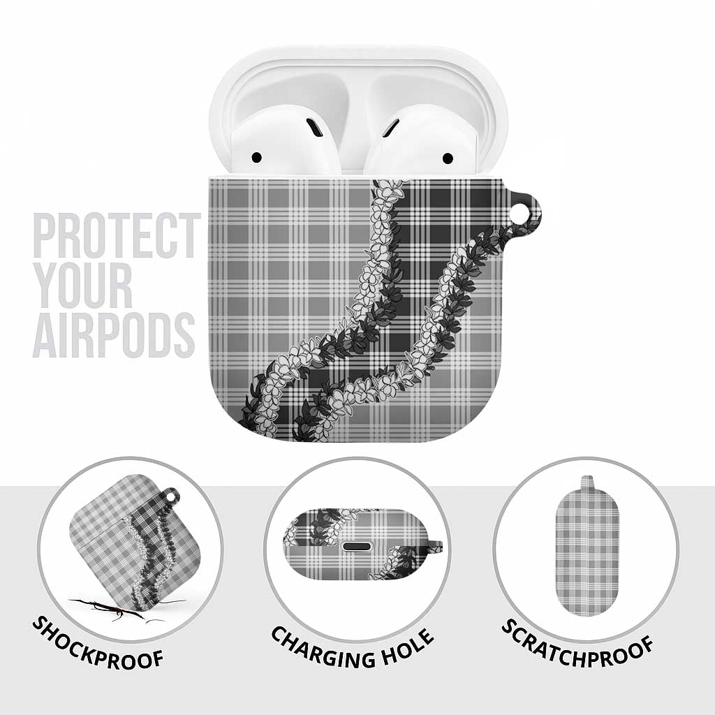 Gray Hawaii Palaka AirPods Case Hawaiian Honohono Lei